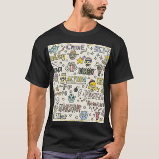 Camiseta Géneros de películas: TV muestra conjunto de doodl
