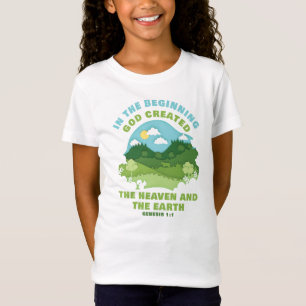 Camiseta Génesis 1:1 Al Principio DIOS Creó La Fe Del Niño