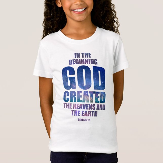 Camiseta Génesis 1:1 Al Principio DIOS Creó Universo (Anverso)