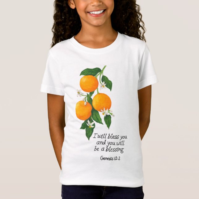Camiseta Génesis de fruta naranja 12:2 (Anverso)