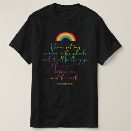 Camiseta Génesis del arcoiris de Dios 9 versos de la Biblia