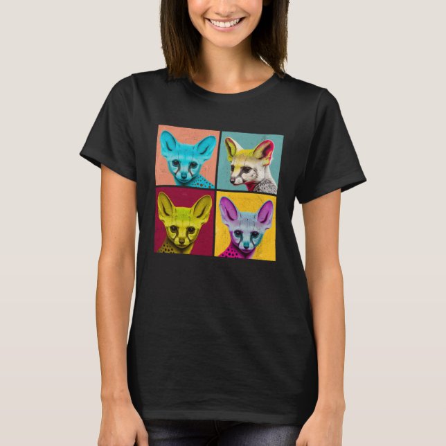 Camiseta Genet Pop Illustration Colorful Animal Women Men (Anverso)