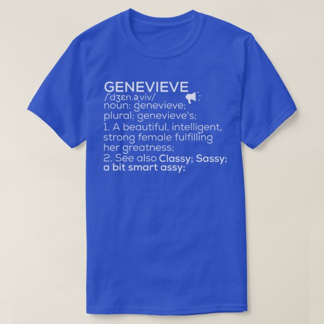 Camiseta Genevieve Nombre Genevieve Definición Genevieve Fe (Diseño del anverso)