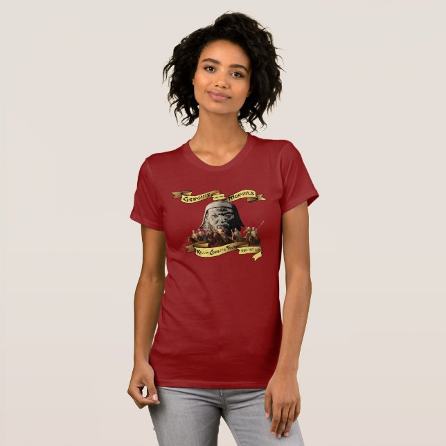 Camiseta Genghis y los Mongols: Mate o conquiste al viaje (Anverso completo)