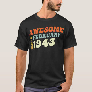 Camiseta Genial 80 Años Increíble Desde Febrero 1943 vie