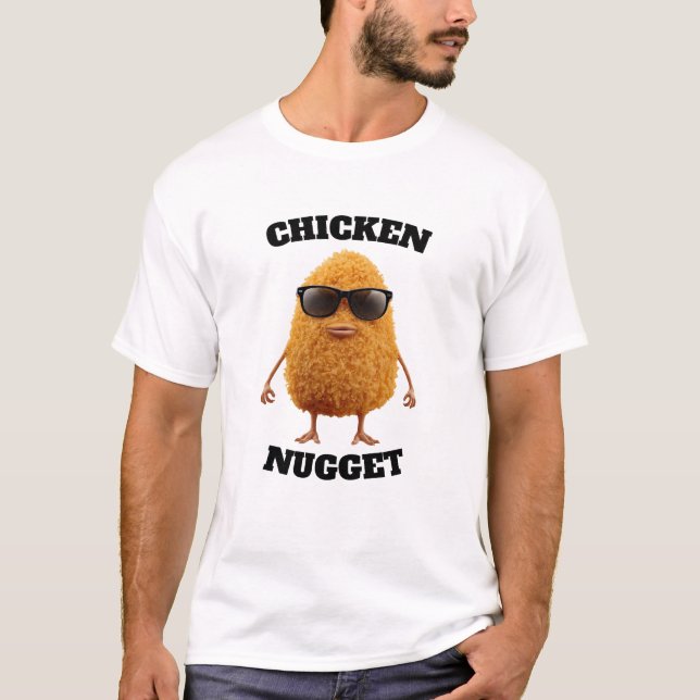 Camiseta genial de nugget de pollo con gafas de so (Anverso)