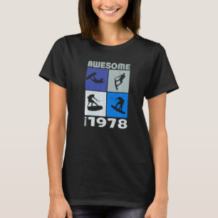 Camiseta Genial desde 1978 Estilo de vida Wakeboard
