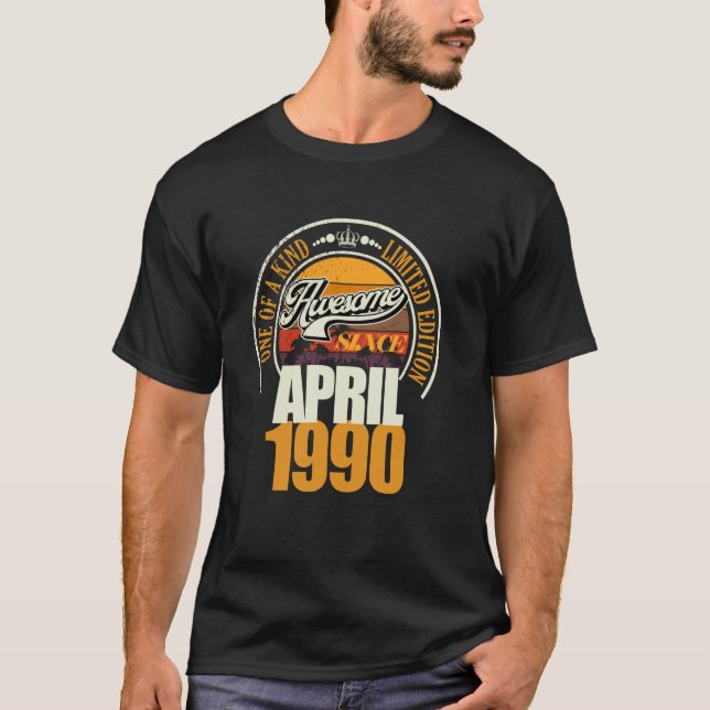 Camiseta Genial desde abril de 1990 Cumpleaños 35 35  (Anverso)