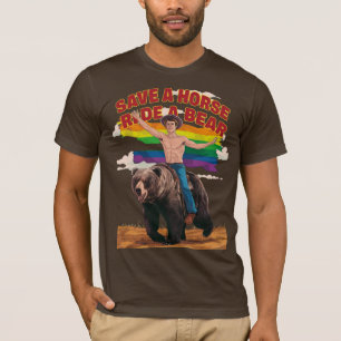 Camiseta Genial divertido Salva un caballo Monta un oso Org