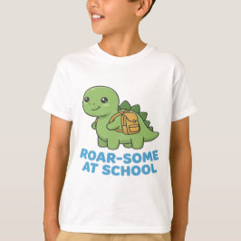 Camiseta Genial en la escuela Dinosaurio lindo con mochila