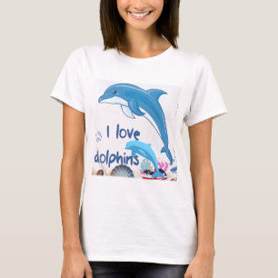 Camiseta Genial me encantan los delfines que citan a los am
