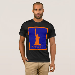 Camiseta Genial Nueva York moderna en naranja y azul