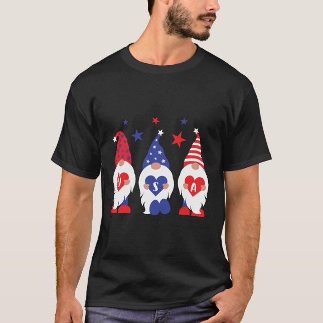 Camiseta genial Patriotic gnomes USA unisex (Anverso)