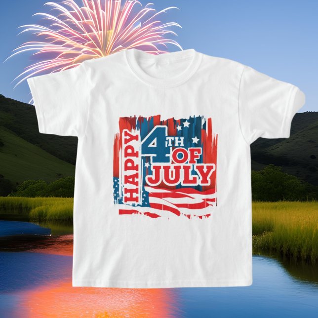 Camiseta genial Patriótico Happy Cuarto Julio niños unisex (Subido por el creador)