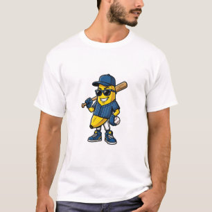 Camiseta : Genial Payaso de Béisbol Plátano Jugador Mascota