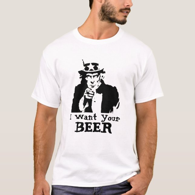 Camiseta genial quiero que tu tío de cerveza sea una cervez (Anverso)