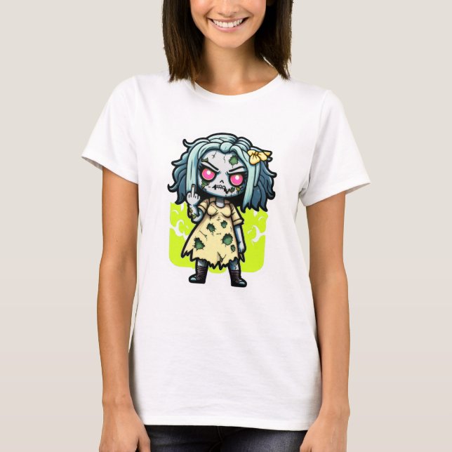 Camiseta genial ZOMBIE CHICA halloween brat disfraz fácil (Anverso)