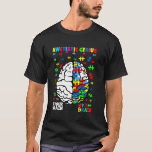 Camiseta Genio Awetístico Autismo Rompecabezas Conciencia D