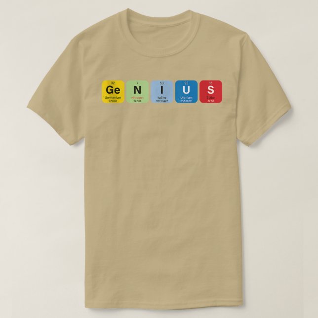 Camiseta Genio con tabla periódica de elementos Memes Graph (Diseño del anverso)