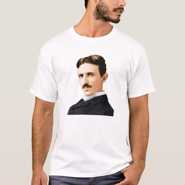 Camiseta Genio eléctrico de Nikola Tesla (Anverso)