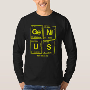 Camiseta Genio Escrito En Elementos Del Cuadro Periódico 6