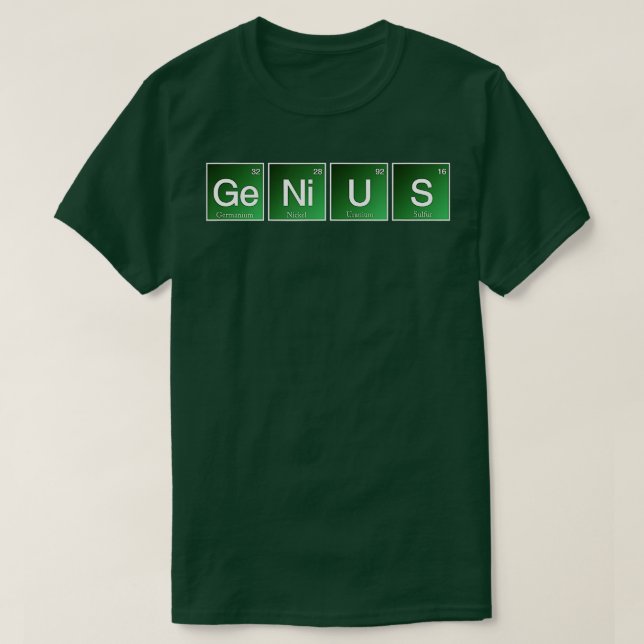 Camiseta Genio Rompiendo Química Mala Ciencia Periódica Sy (Diseño del anverso)