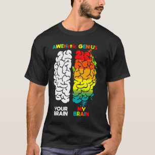 Camiseta Genius Brain Autism Awareness Autism Moms