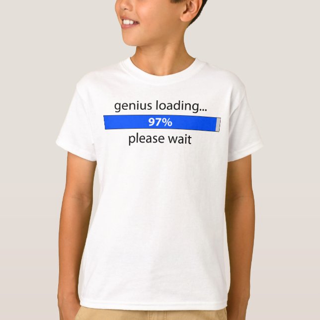 Camiseta Genius Cargando Niños Ringer T (Anverso)