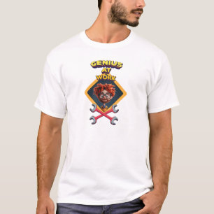Camiseta genius work gracioso geek reparación de animación 