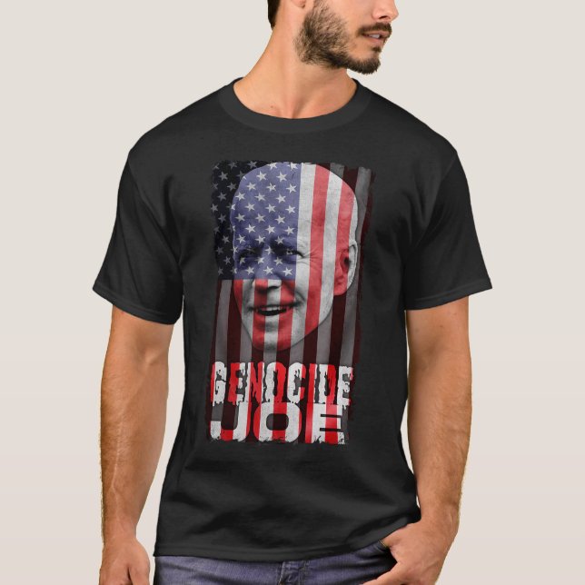Camiseta Genocidio Joe Biden Anti Biden Vampiro Bandera Ame (Anverso)