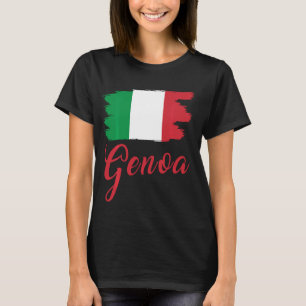 Camiseta Génova Italia Bandera Italiana Roots Holiday