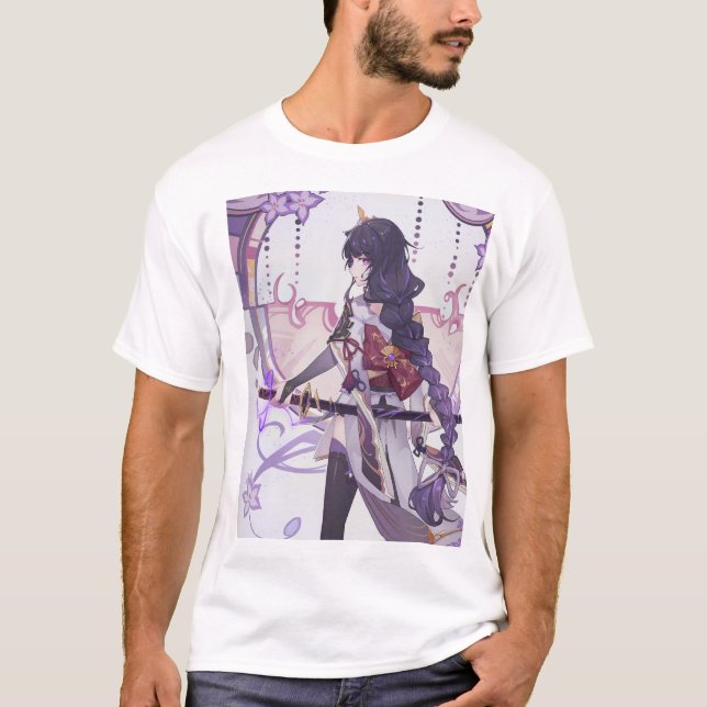 Camiseta Genshin impact Baal hojas de sakura (Anverso)