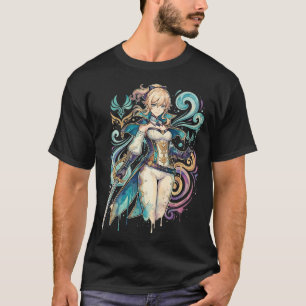 Camiseta Genshin Impact Jean Gunnhildr Cabello Rubio Ojos G