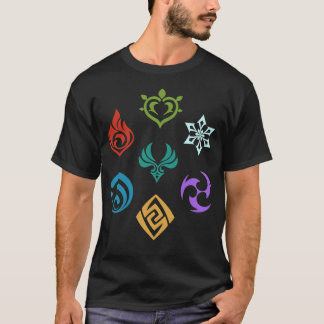 Camiseta Genshin Impacto Todos los elementos