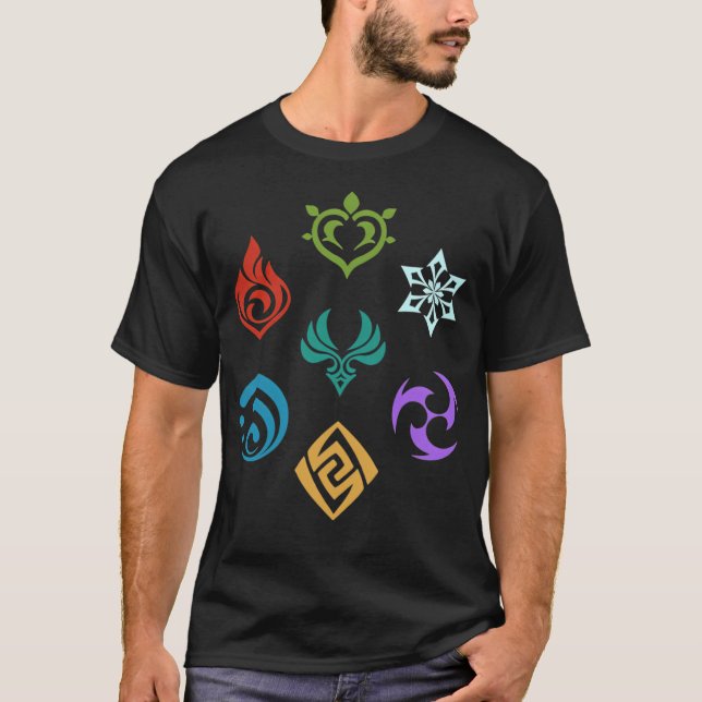 Camiseta Genshin Impacto Todos los elementos (Anverso)