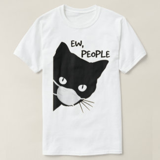 Camiseta Gente Asquerosa Diseño de Gato Negro con Máscara