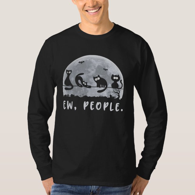 Camiseta Gente asquerosa  Disfraz de gato negro de Hallowee (Anverso)