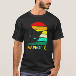 Camiseta Gente asquerosa Gato negro  Gato retro extrovertid