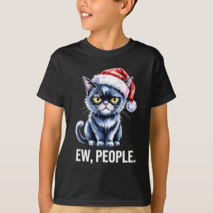 Camiseta Gente asquerosa Gato negro Navidad Divertido Intro