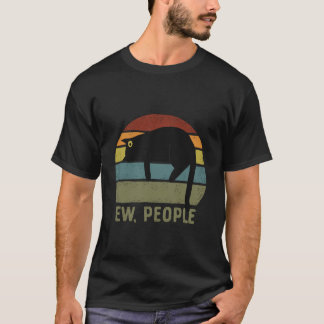 Camiseta Gente asquerosa Gato negro Perezoso Introvertido A