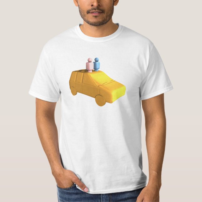 Camiseta Gente casada de la clavija en un coche (Anverso)