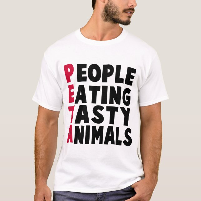 CAMISETA GENTE COMIENDO ANIMALES SABROSOS (Anverso)