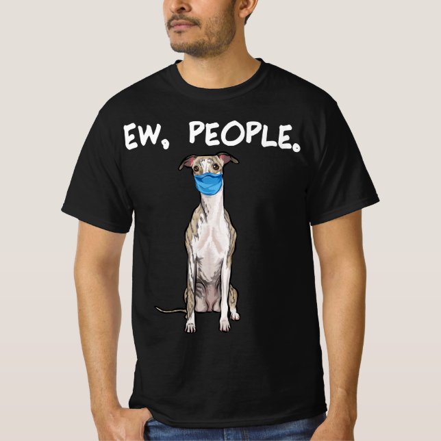 Camiseta gente con marioneta, perro usando pullover de másc (Anverso)