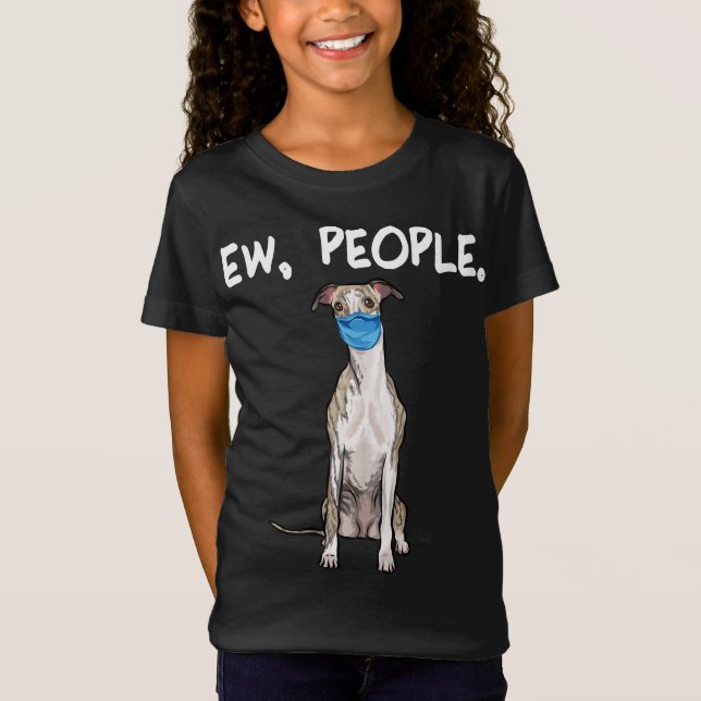 Camiseta gente con marioneta, perro usando pullover de másc (Anverso)