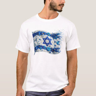 Camiseta Gente de Israel Bandera floreciendo en flores