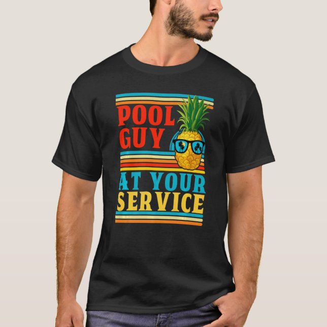 Camiseta Gente De La Piscina Para Hombres A Su Servicio Pin (Anverso)