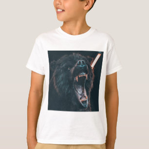 Camiseta Gente de oso enojado joven de oso negro