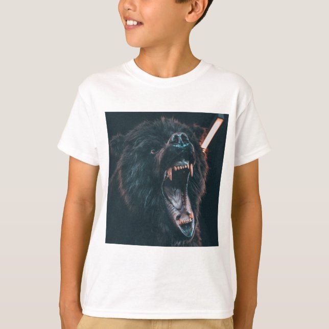 Camiseta Gente de oso enojado joven de oso negro (Anverso)