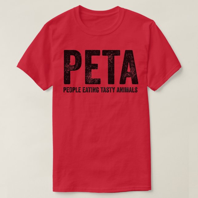 Camiseta Gente de Peta comiendo animales deliciosos (Diseño del anverso)