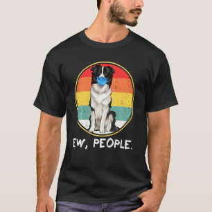 Camiseta Gente De Vintage Frontera Perro De Collie Con Cara
